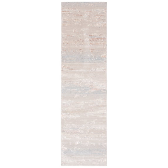 SAFAVIEH Blair Washable Macy Abstract Machine Washable Runner Rug, Beige/Blue, 2'2" x 8'