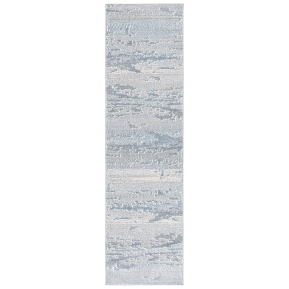 SAFAVIEH Blair Washable Macy Abstract Machine Washable Runner Rug, Blue/Grey, 2'2" x 8'