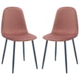 thumbnail image 1 of SAFAVIEH Blaire Contemporary Polyester Solid Dining Side Chair, Pink/Dark Grey (Set of 2), 1 of 14