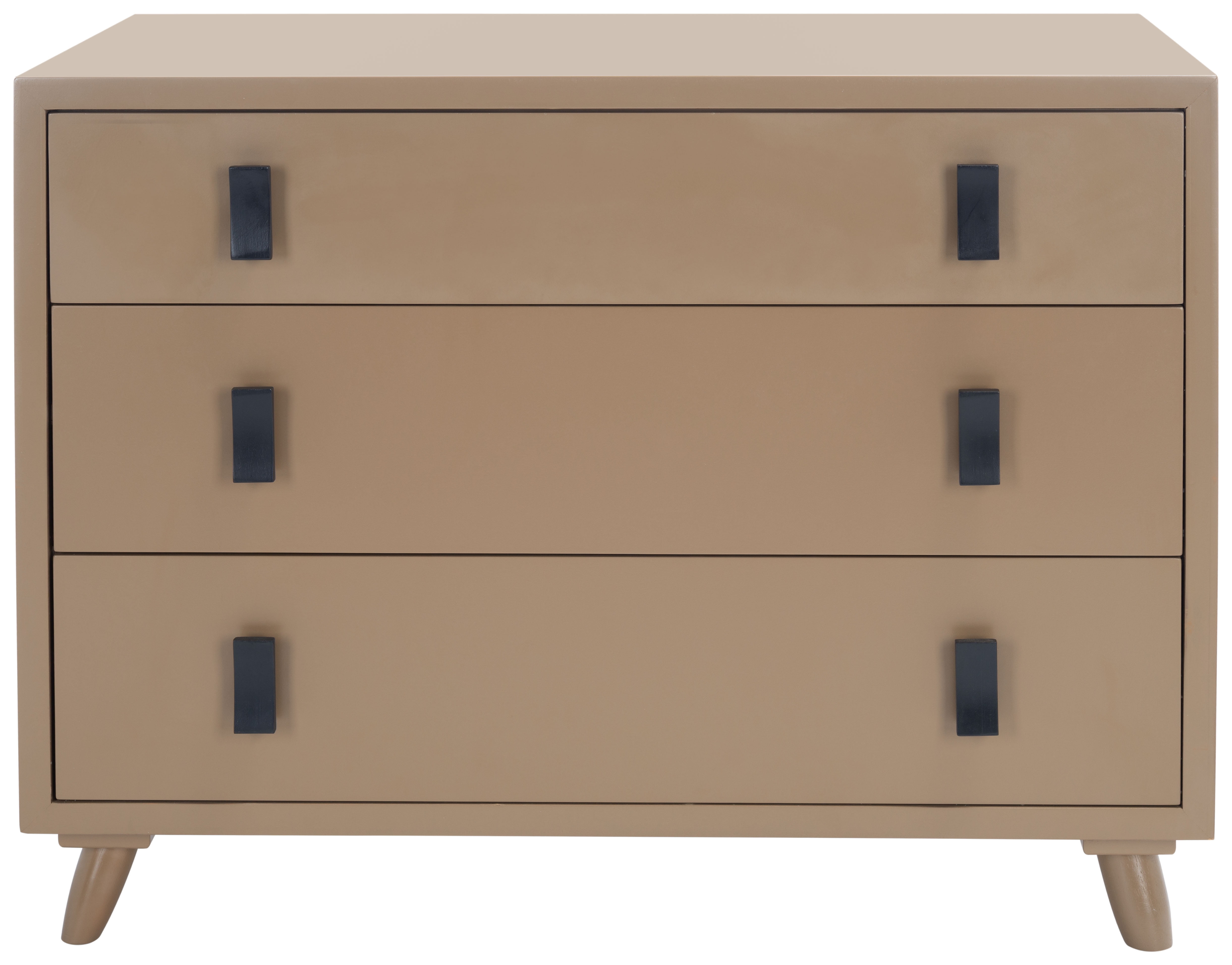 Blaize Taupe and Black Industrial 3-Drawer Chest