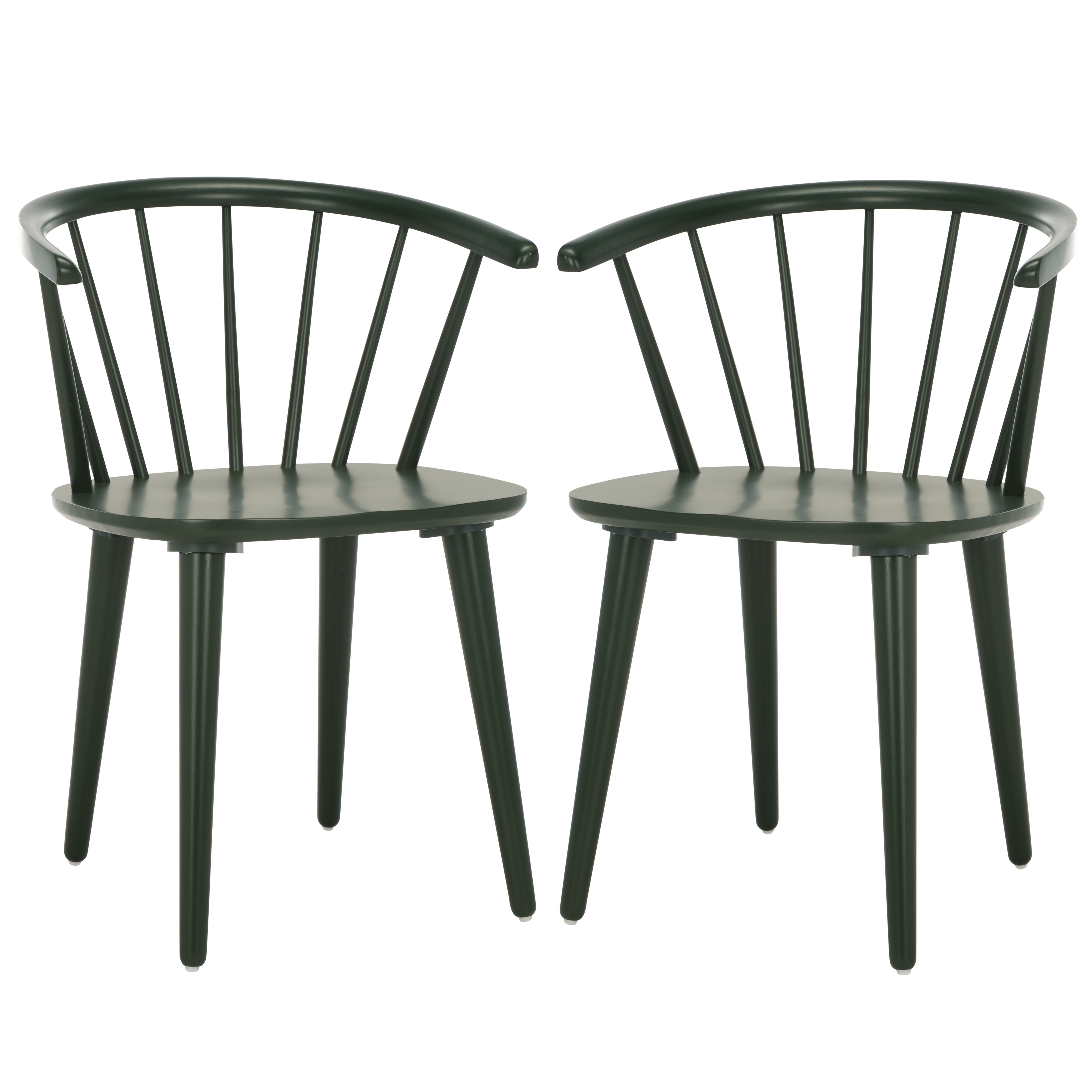 SAFAVIEH Blanchard Contemporary Wood Solid Dining Bistro Chair, Garden Green (Set of 2)