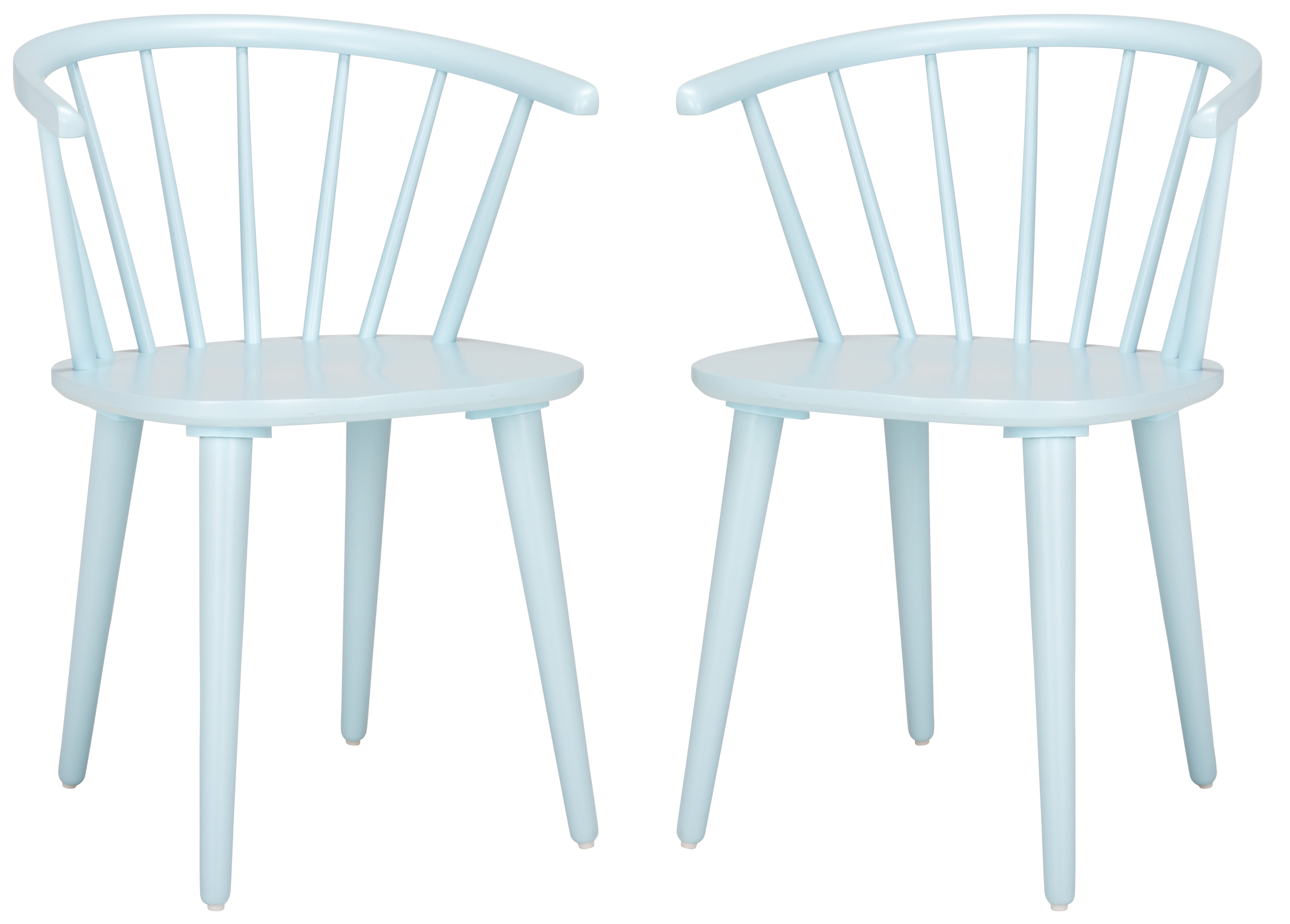 SAFAVIEH Blanchard Contemporary Wood Solid Dining Bistro Chair, Pale Blue (Set of 2)