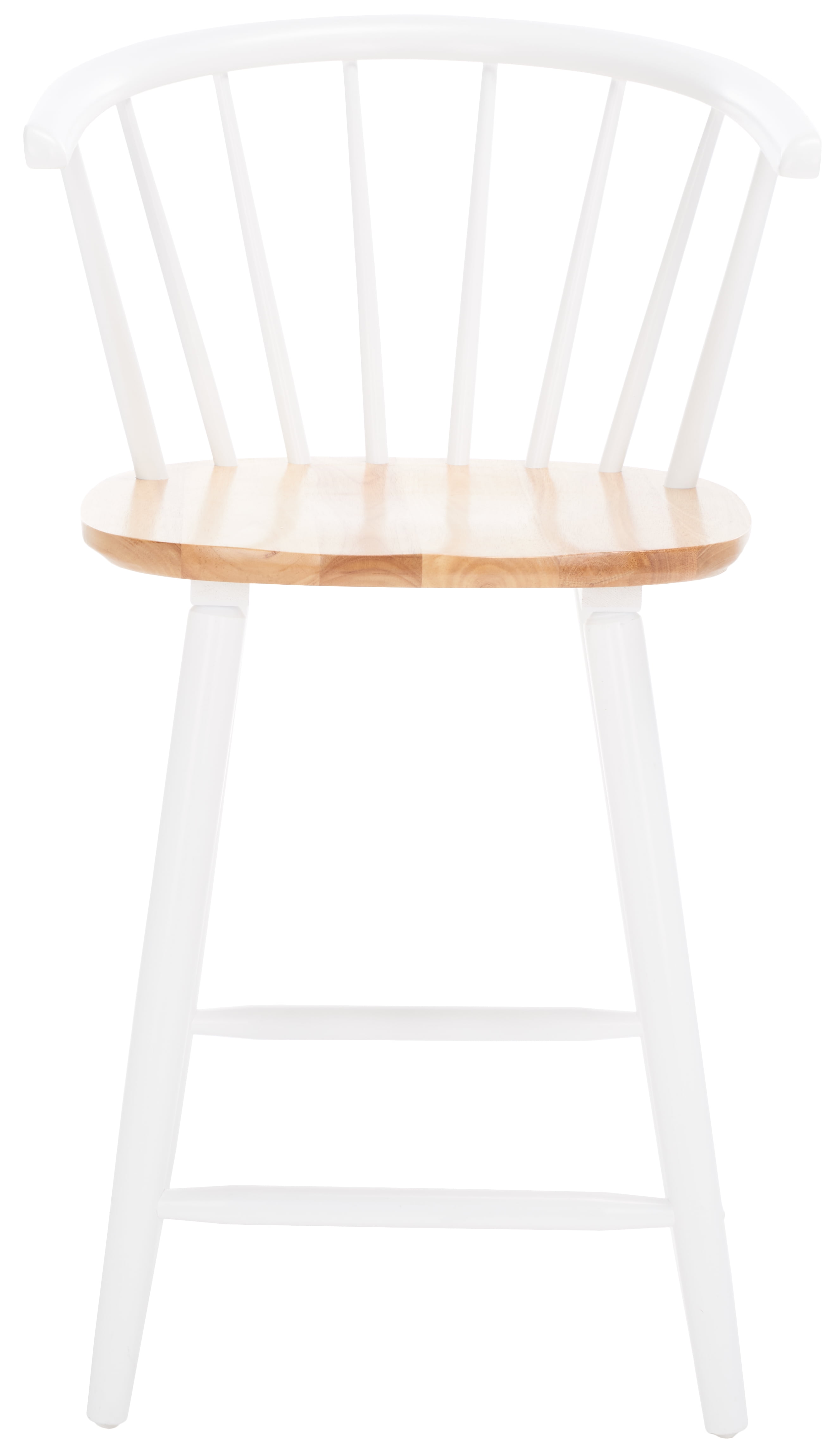 Natural and White Rubber Wood Counter Stool Set
