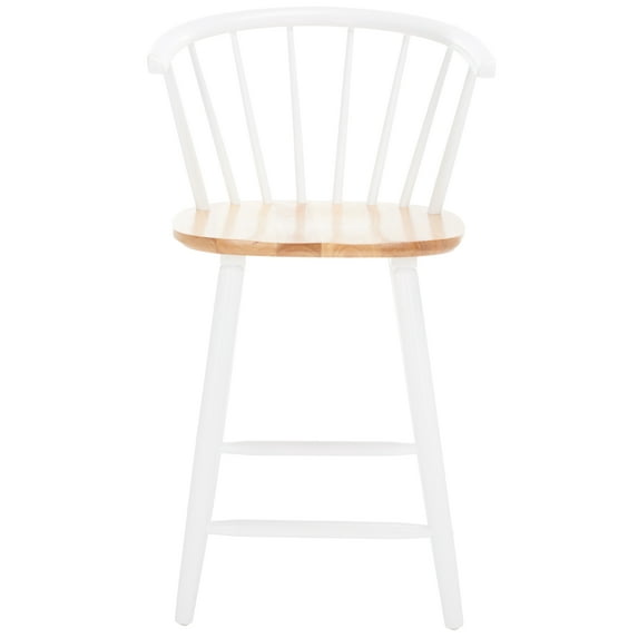 SAFAVIEH Blanchard Counter Stool, Natural/White, Set of 2 (21.3 in. W x 20.2 in. D x 37.5 in. H)