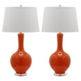 thumbnail image 1 of SAFAVIEH Blanche 32 in. H Solid Ceramic Gourd Lamp, Orange, Set of 2, 1 of 7