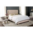 thumbnail image 1 of SAFAVIEH Blanchett Modern Retro Tufted Bed Frame, Queen, Light Beige, 1 of 8