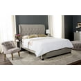 thumbnail image 1 of SAFAVIEH Blanchett Modern Retro Tufted Bed Frame, Queen, Light Grey, 1 of 8
