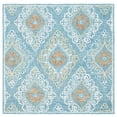 thumbnail image 1 of SAFAVIEH Blossom Abbey Damask Area Rug, Blue/Yellow, 6' x 6' Square, 1 of 7