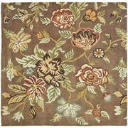 SAFAVIEH Blossom Abby Floral Area Rug, Brown/Multi, 6' x 6' Square