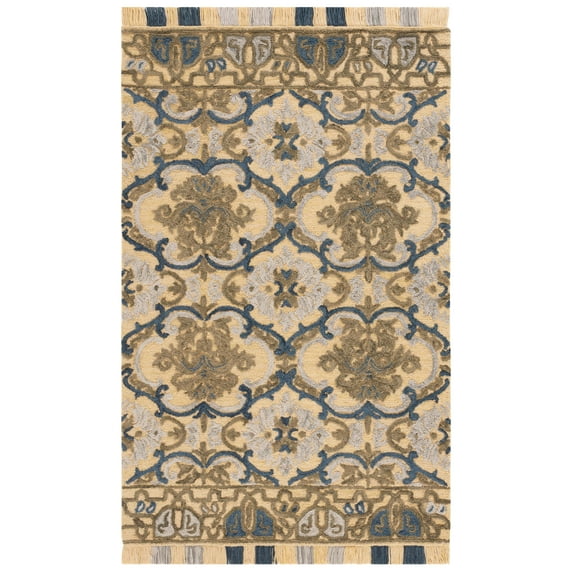 SAFAVIEH Blossom Abram Geometric Area Rug, Gold/Blue, 3' x 5'