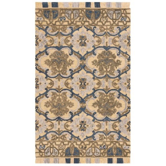 SAFAVIEH Blossom Abram Geometric Area Rug, Gold/Blue, 6' x 9'