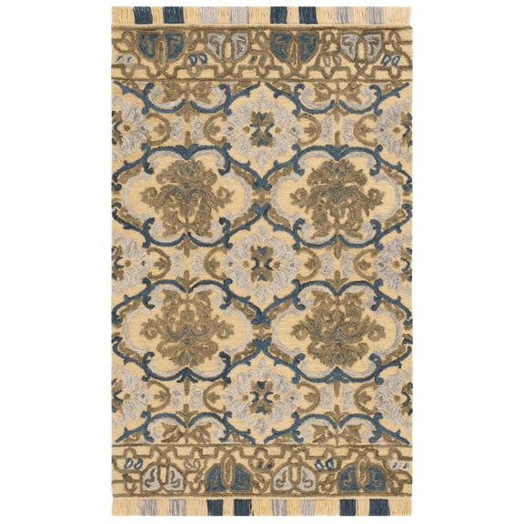 SAFAVIEH Blossom Abram Geometric Area Rug, Gold/Blue, 6' x 9'