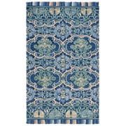SAFAVIEH Blossom Abram Geometric Area Rug, Navy/Green, 5' x 8'
