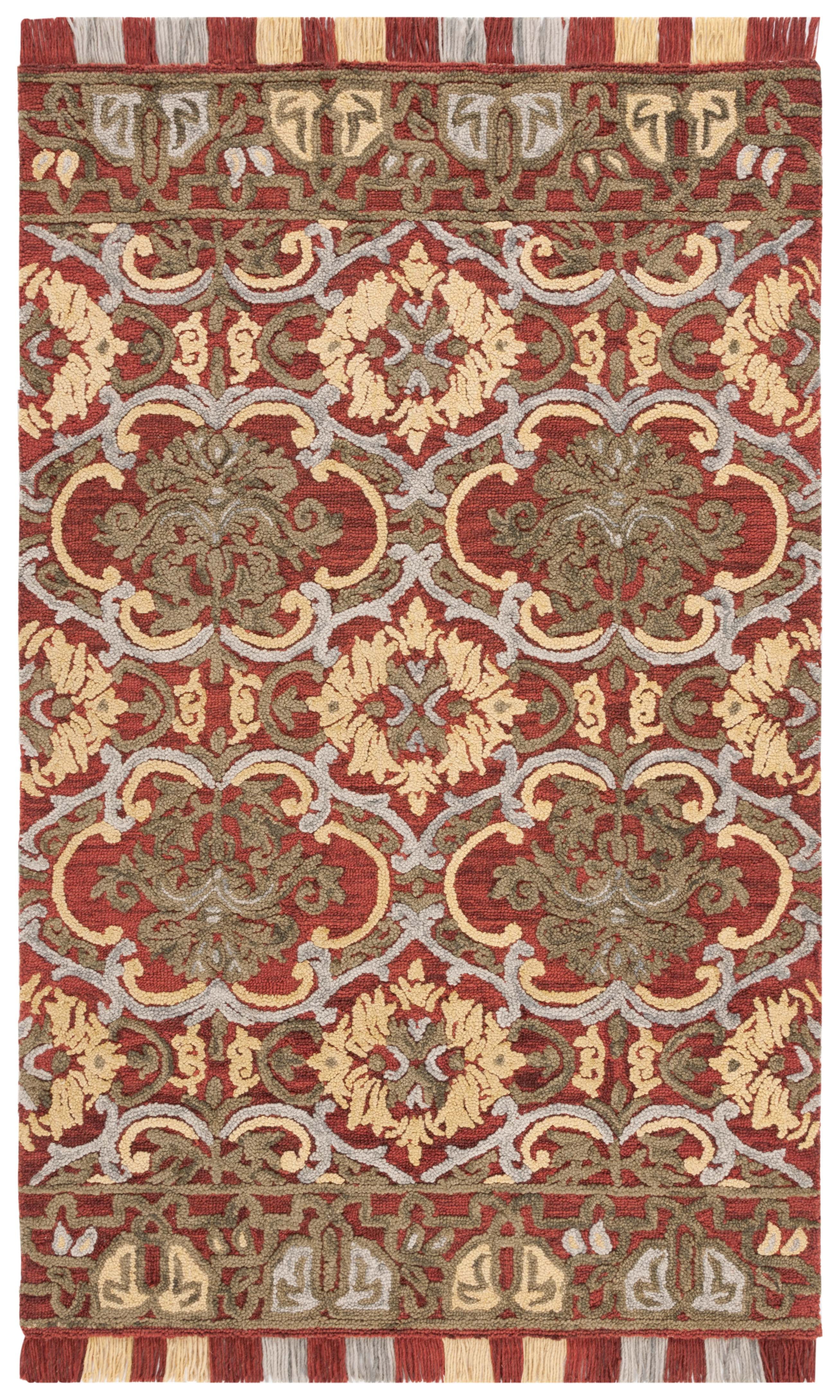 SAFAVIEH Blossom Abram Geometric Area Rug, Red/Gold, 5' x 8'