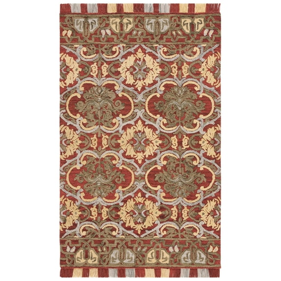 SAFAVIEH Blossom Abram Geometric Area Rug, Red/Gold, 6' x 9'