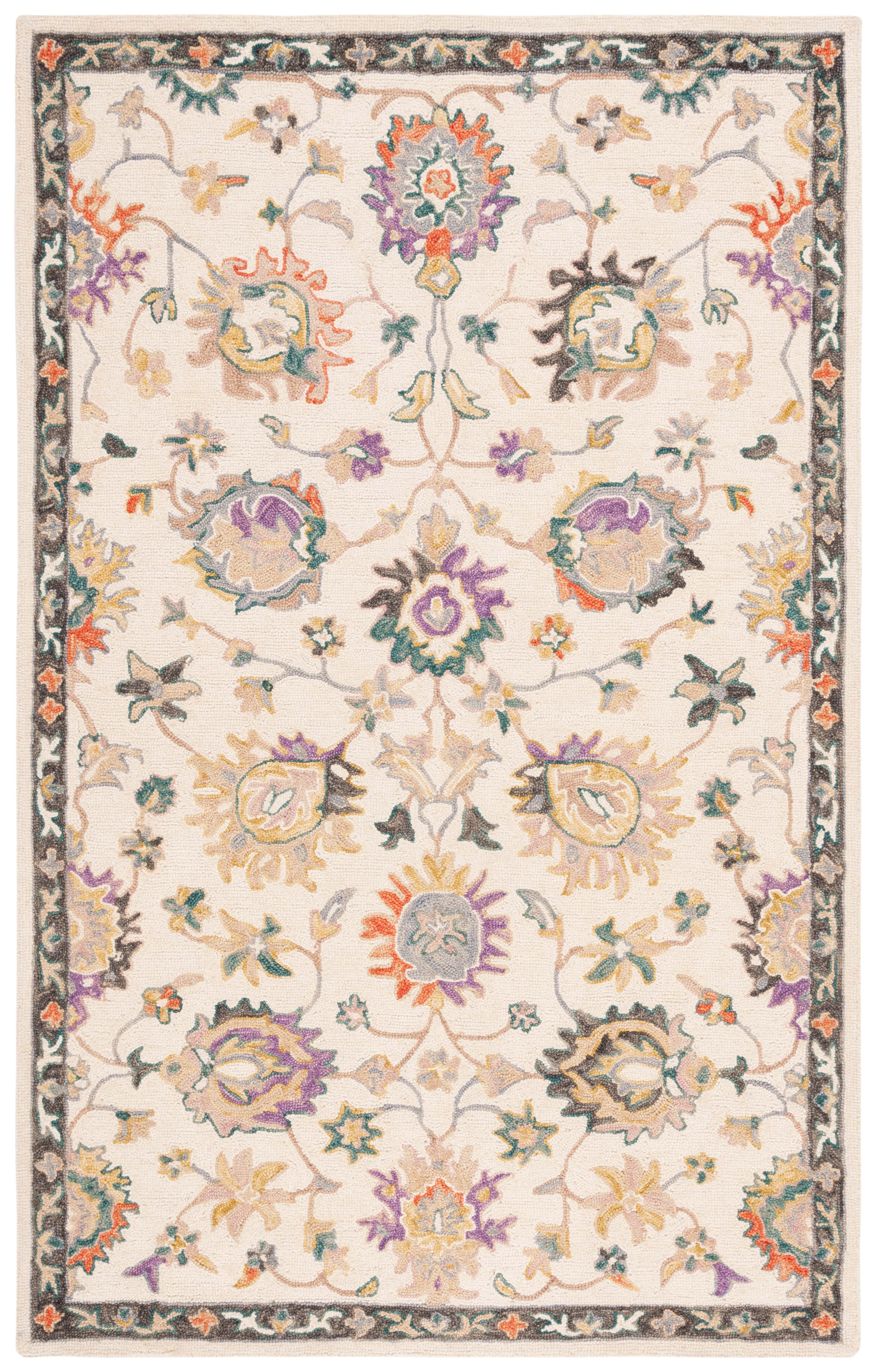 SAFAVIEH Blossom Angel Floral Area Rug, Beige/Lavander, 4' x 6'