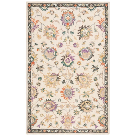 SAFAVIEH Blossom Angel Floral Area Rug, Beige/Lavander, 4' x 6'