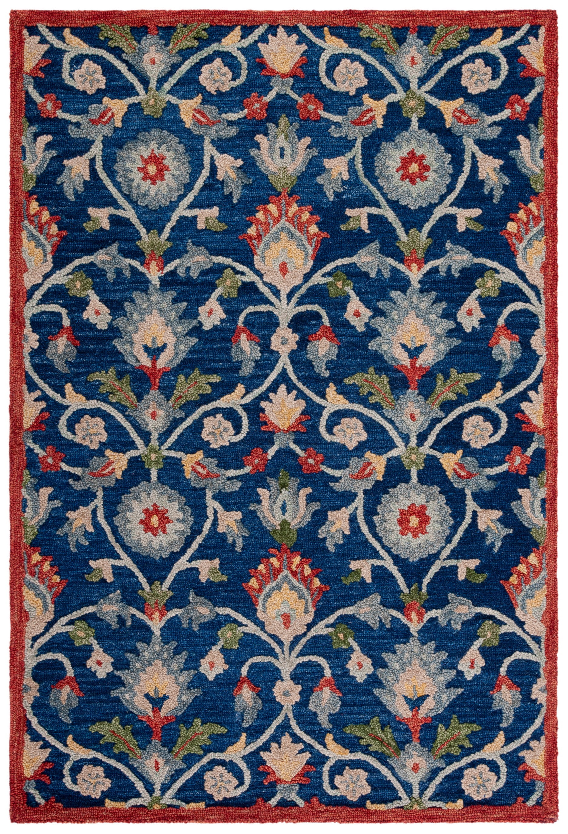 SAFAVIEH Blossom Anson Floral Area Rug, Blue/Rust, 8' x 10'