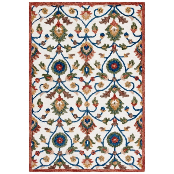 SAFAVIEH Blossom Anson Floral Area Rug, Ivory/Green, 5' x 8'