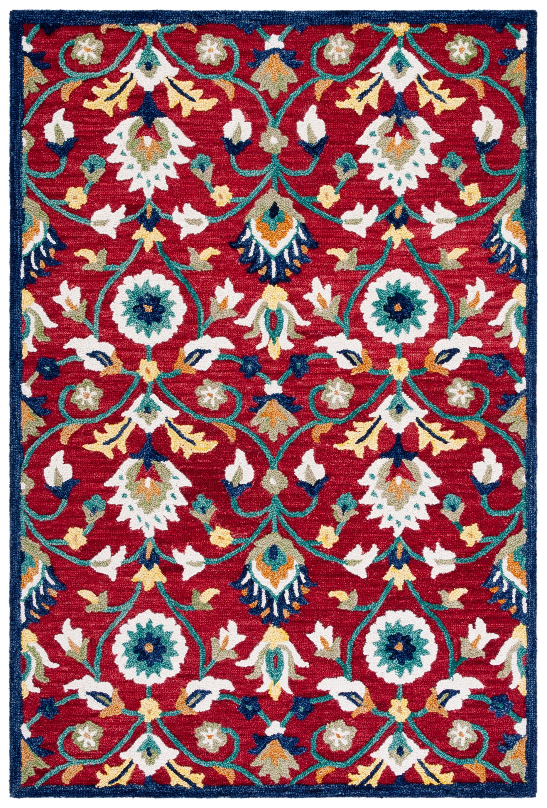 SAFAVIEH Blossom Anson Floral Area Rug, Red/Ivory, 5' x 8'