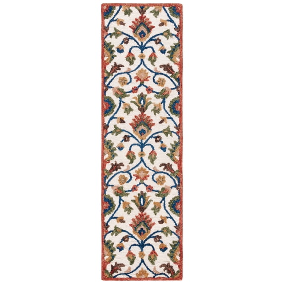 SAFAVIEH Blossom Anson Floral Runner Rug, Ivory/Green, 2'3" x 8'