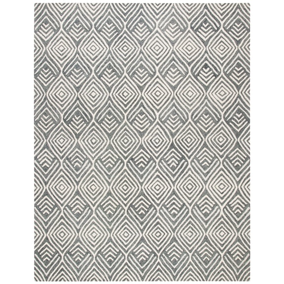 SAFAVIEH Blossom Anthony Geometric Wool Area Rug, Ivory/Grey, 8' x 10'