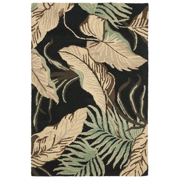 SAFAVIEH Blossom Arianne Floral Wool Area Rug, Black/Multi, 4' x 6'