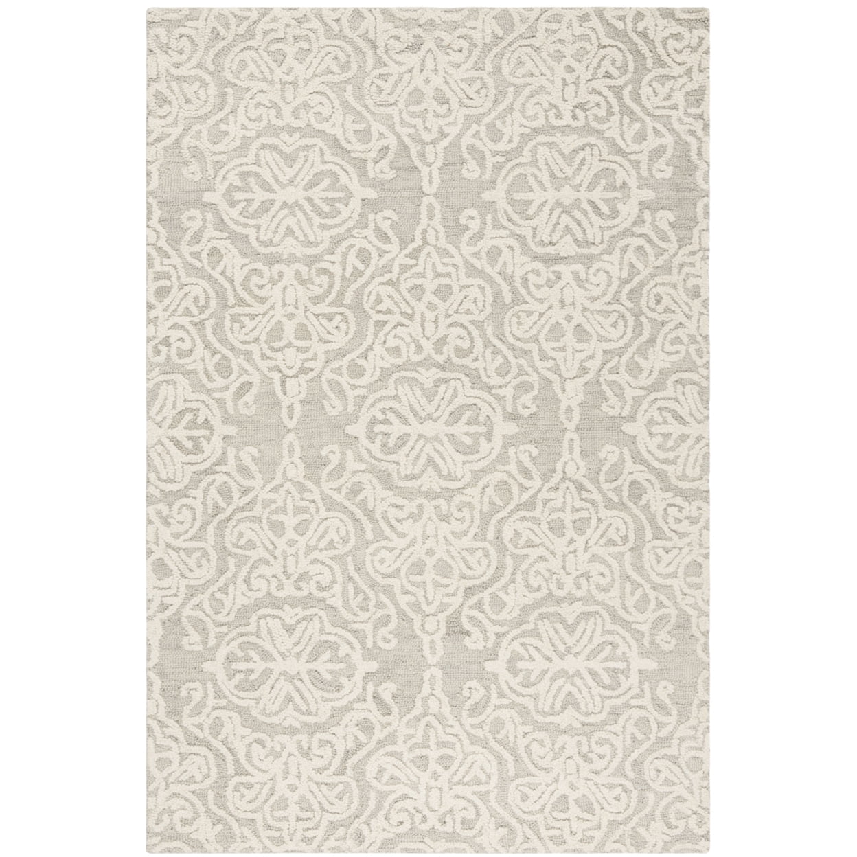 Handmade Ivory Wool Floral Tufted Rug - 3' x 5'