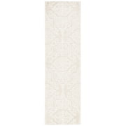 SAFAVIEH Blossom Asher Damask Wool Runner Rug, Beige/Ivory, 2'3" x 8'