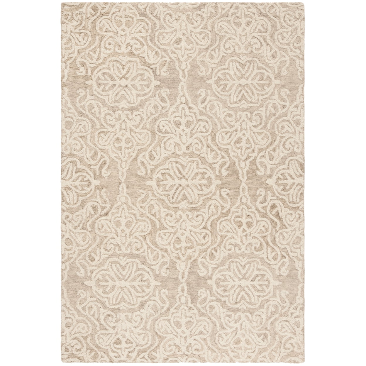 Blossom Beige Ivory Hand Tufted Wool Floral Area Rug