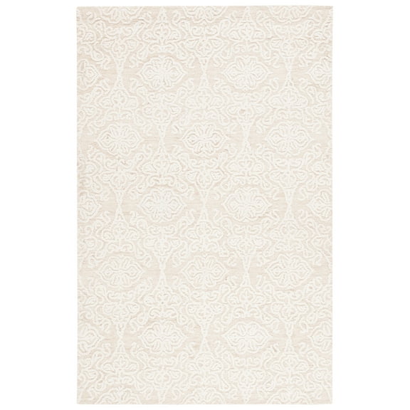 SAFAVIEH Blossom Asher Geometric Wool Area Rug, Beige/Ivory, 5' x 8'