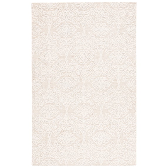 SAFAVIEH Blossom Asher Geometric Wool Area Rug, Beige/Ivory, 5' x 8'