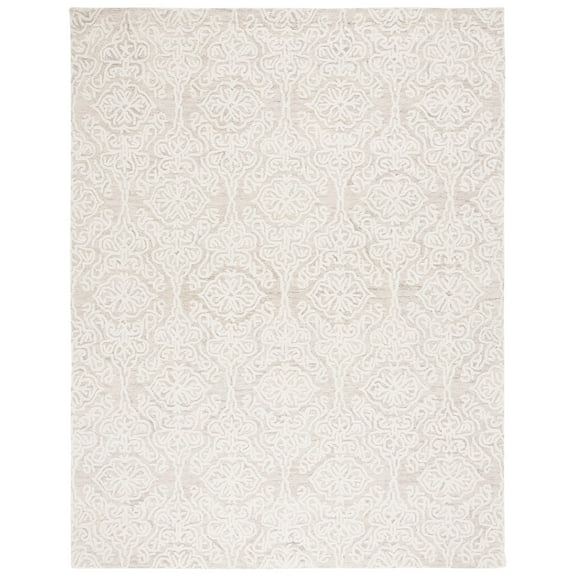 SAFAVIEH Blossom Asher Geometric Wool Area Rug, Beige/Ivory, 8' x 10'