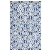 SAFAVIEH Blossom Asher Geometric Wool Area Rug, Navy/Ivory, 4' x 6'