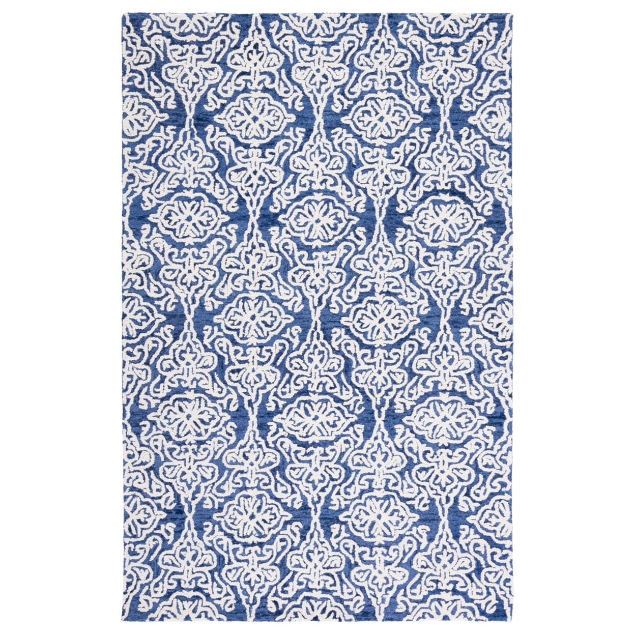 SAFAVIEH Blossom Asher Damask Area Rug, Navy/Ivory, 9' x 12'