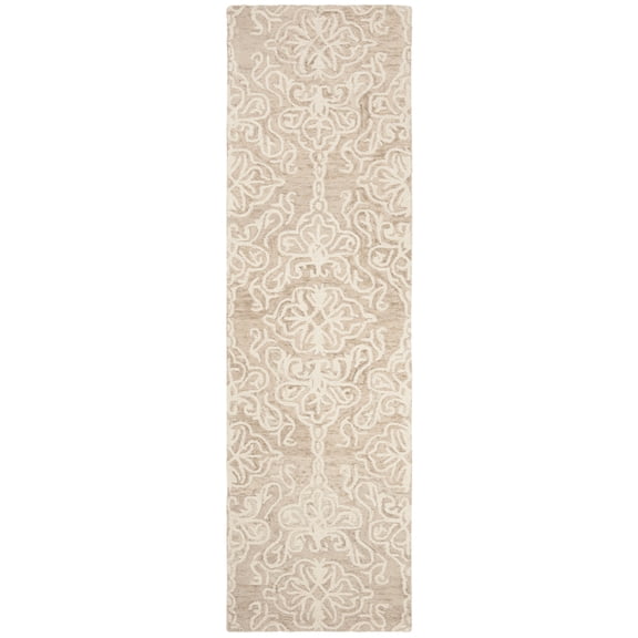 SAFAVIEH Blossom Asher Geometric Wool Runner Rug, Beige/Ivory, 2'3" x 10'