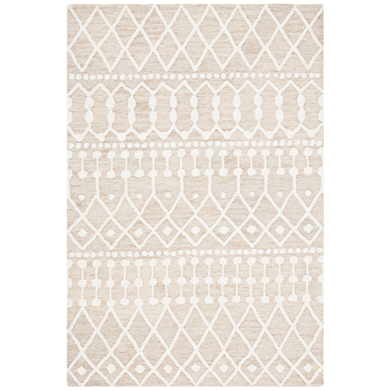 Ivory Handmade Tufted Wool 4' x 6' Area Rug