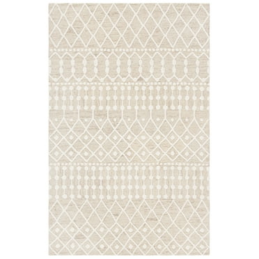 SAFAVIEH Blossom Aspen Aztec Geometric Wool Area Rug, Beige/Ivory, 5' x 8'