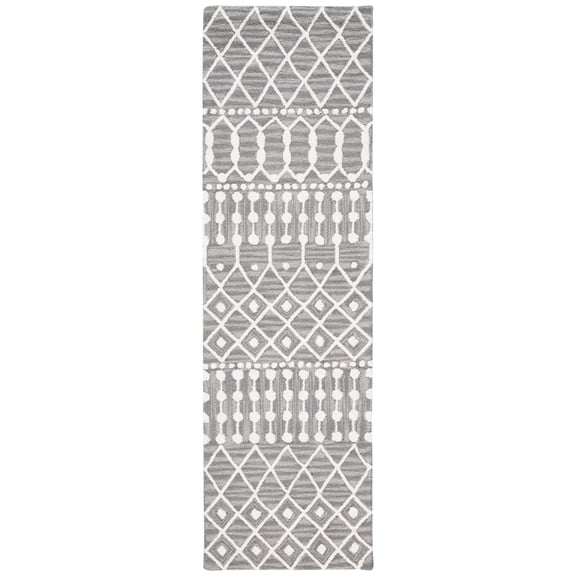 SAFAVIEH Blossom Aspen Aztec Runner Rug, Grey/Ivory, 2'3" x 13'