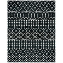 SAFAVIEH Blossom Aspen Geometric Wool Area Rug, Black/Ivory, 9' x 12'