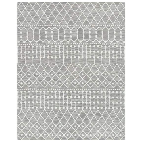 SAFAVIEH Blossom Aspen Geometric Wool Area Rug, Grey/Ivory, 10' x 14'