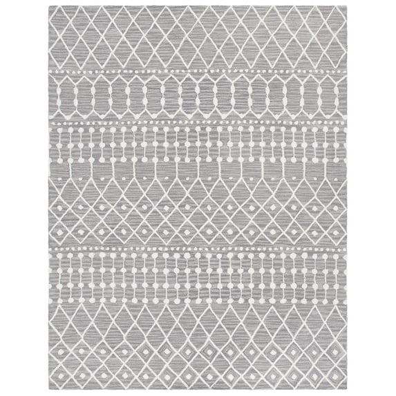 SAFAVIEH Blossom Aspen Geometric Wool Area Rug, Grey/Ivory, 8' x 10'
