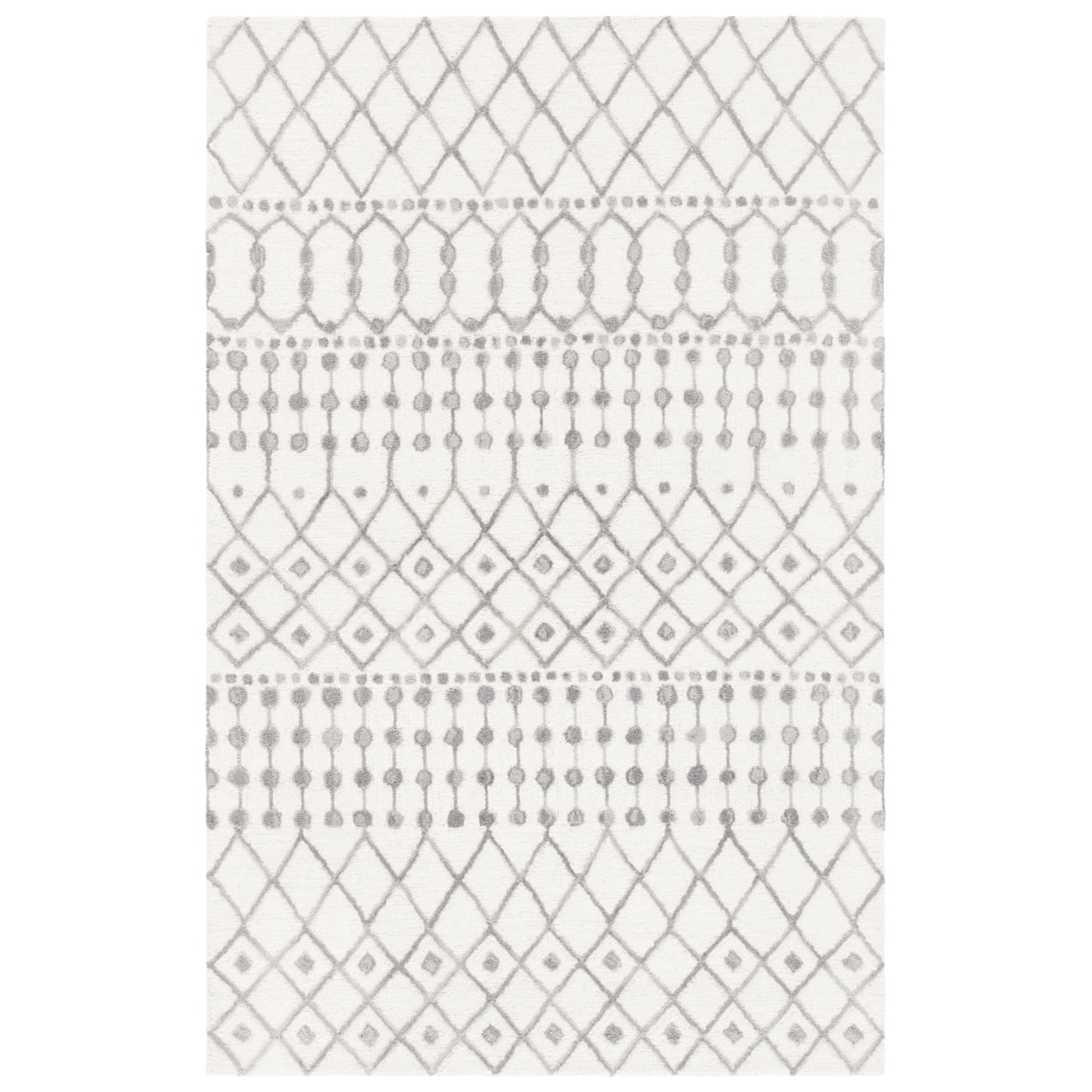 Gray Wool Handmade Tufted Rectangular 4' x 6' Rug