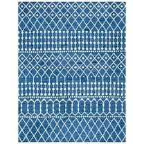 SAFAVIEH Blossom Aspen Geometric Wool Area Rug, Navy/Ivory, 10' x 14'