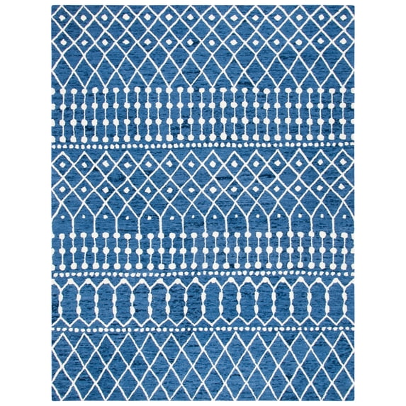 SAFAVIEH Blossom Aspen Geometric Wool Area Rug, Navy/Ivory, 9' x 12'
