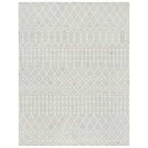 SAFAVIEH Blossom Aspen Geometric Wool Area Rug, Silver/Ivory, 6' x 9'