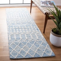 Safavieh Blossom Aspen Geometric Wool Runner Rug, Blue/Ivory, 2'3" x 12'
