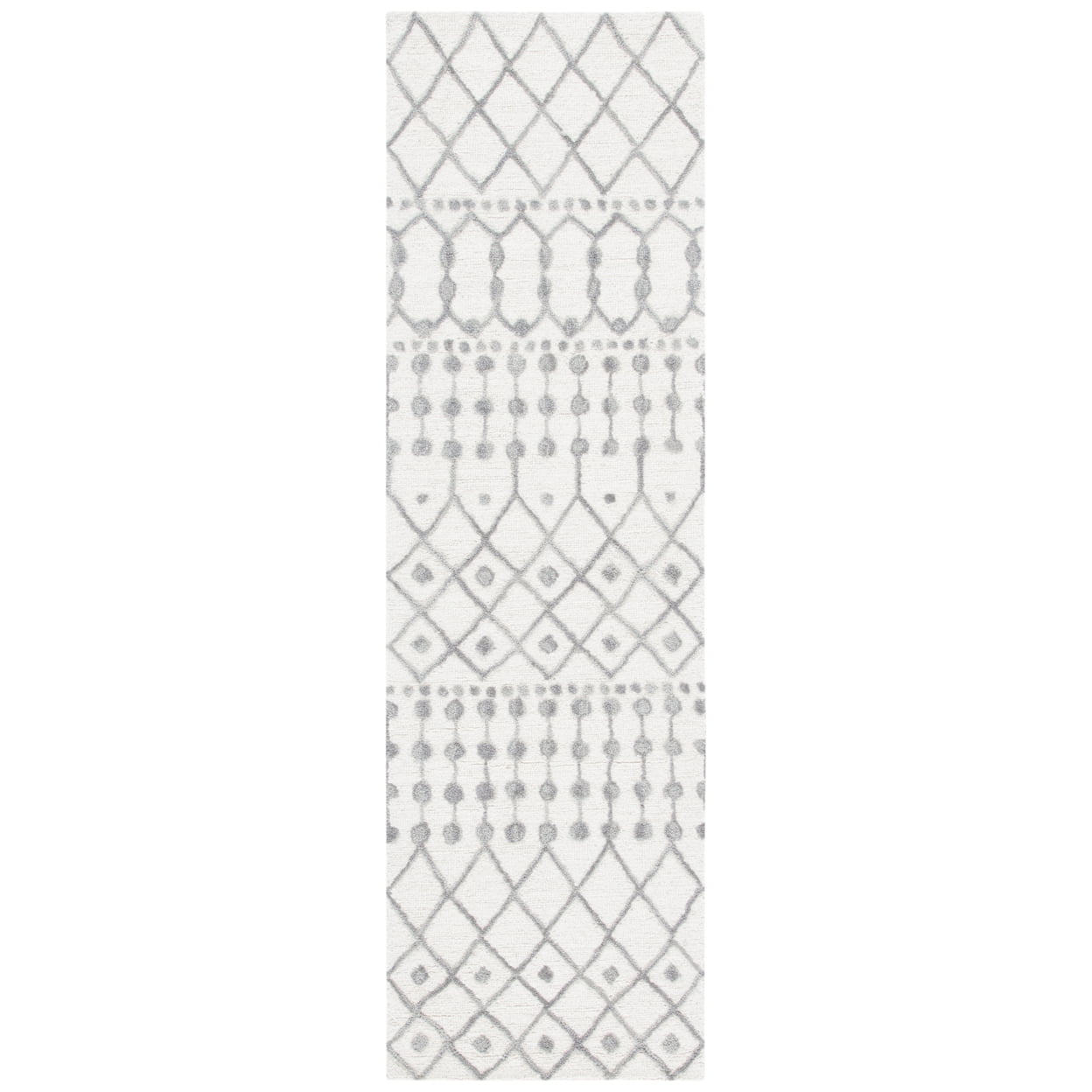 SAFAVIEH Blossom Aspen Aztec Runner Rug, Ivory/Grey, 2'3" x 8'