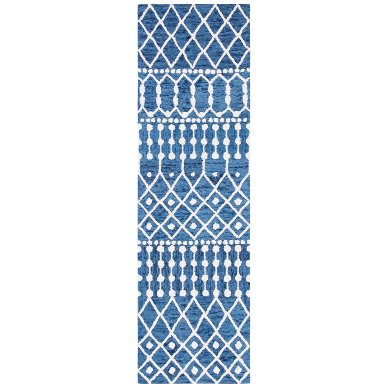 SAFAVIEH Blossom Aspen Aztec Runner Rug, Navy/Ivory, 2'3" x 8'