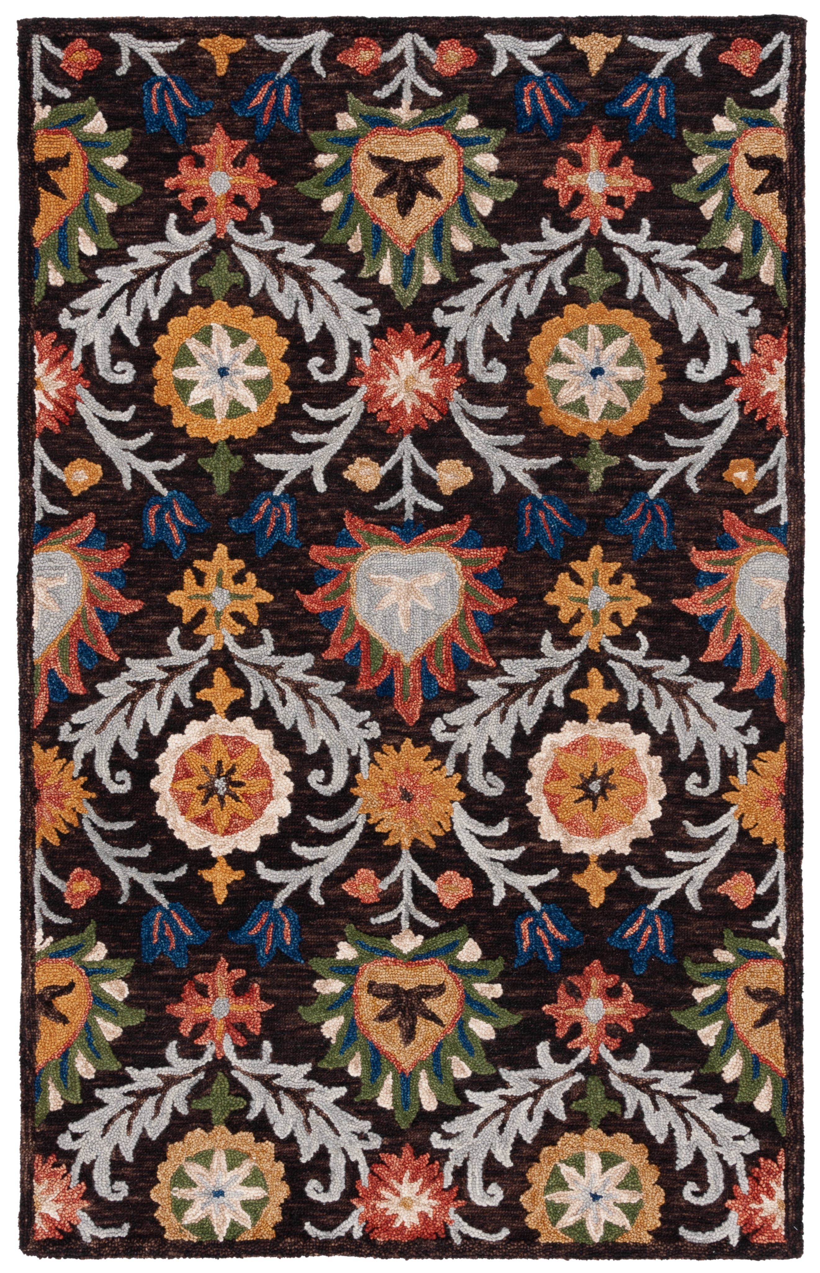 SAFAVIEH Blossom Auran Floral Area Rug, Brown/Orange, 4' x 6'